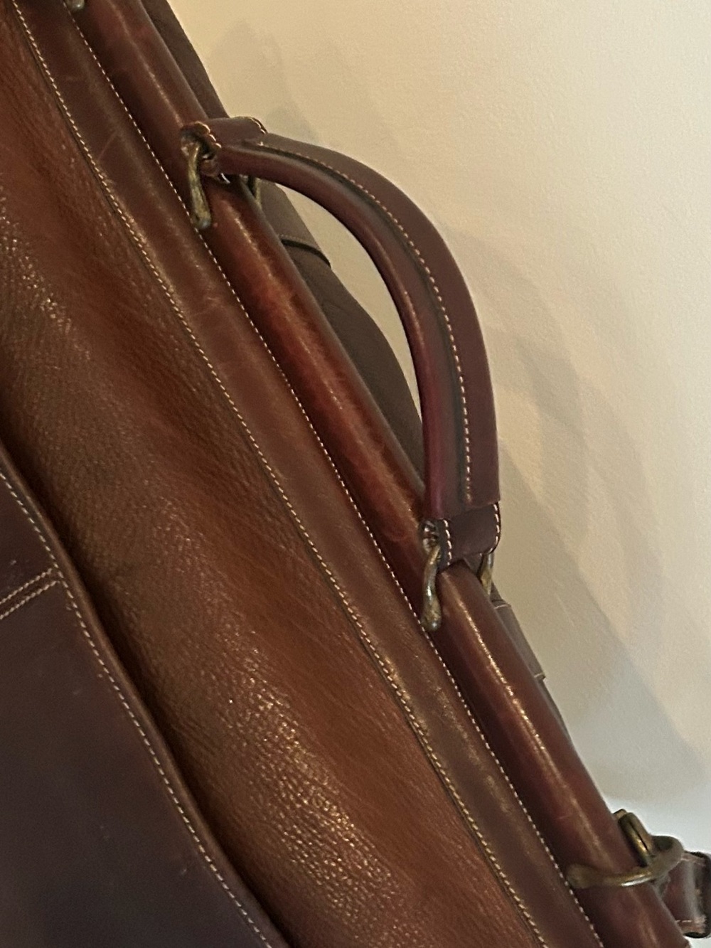 Vintage Fossil Brown Leather Messenger Briefcase Work Laptop Satchel Bag - Picture 13 of 14